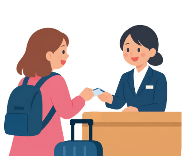 チェックイン時にクーポンを提示